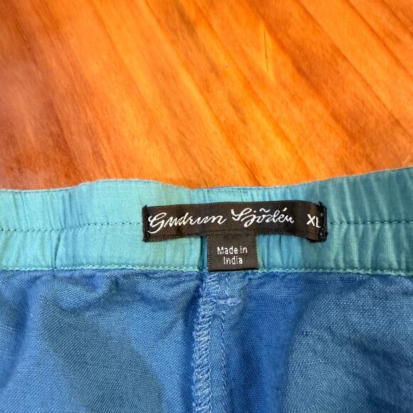 Gudrun Sjoden Women's Pants XL Solid Wide leg Linen Lagenlook Zip Boho Q3-9 - Picture 4 of 7